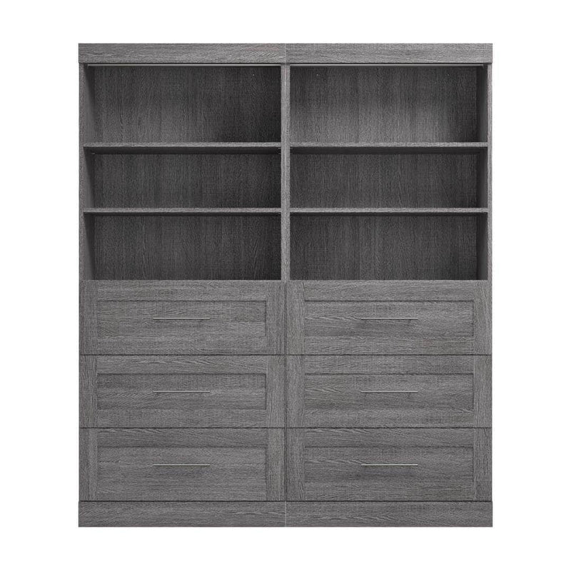 Modubox Closet Organizer Bark Grey Pur 72W Closet Organization System with Drawers - Available in 4 Colours