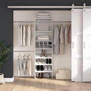 Modubox Closet Organizer Carina 24W Closet Organizer with Shoe Shelves, Clothing Rods and Cubbies in White