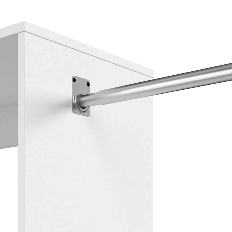 Modubox Closet Organizer Carina 24W Closet Organizer with Shoe Shelves, Clothing Rods and Cubbies in White