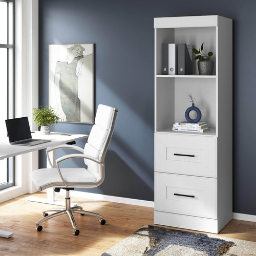 Modubox Closet Organizer Edge 25W Closet Organizer with Drawers in White