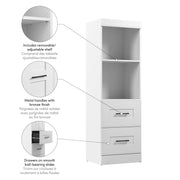 Modubox Closet Organizer Edge 25W Closet Organizer with Drawers in White