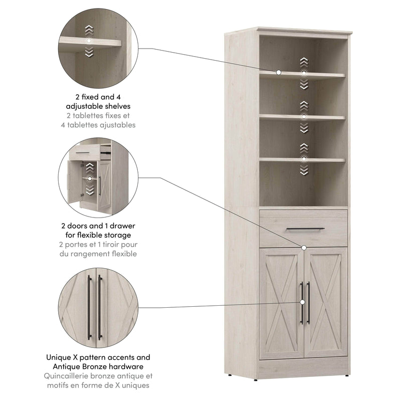 Modubox Closet Organizer Key West 25W Closet Organizer with Drawer and Doors - Available in 2 Colours