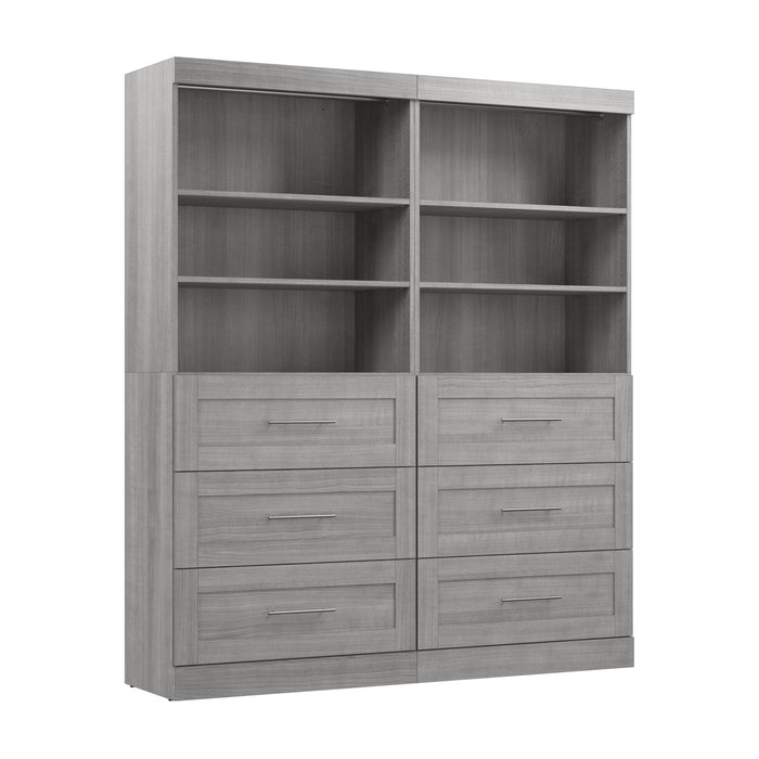 Modubox Closet Organizer Platinum Grey Pur 72” Closet Organizer - Available in 7 Colours