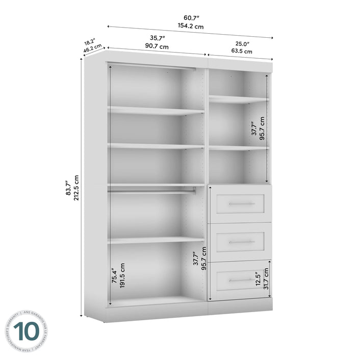 Modubox Closet Organizer Pur 61W Closet Organizer - Available in 7 Colours
