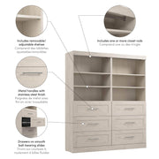 Modubox Closet Organizer Pur 72” Closet Organizer - Available in 7 Colours