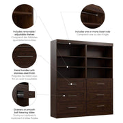 Modubox Closet Organizer Pur 72W Closet Organization System with Drawers - Available in 4 Colours