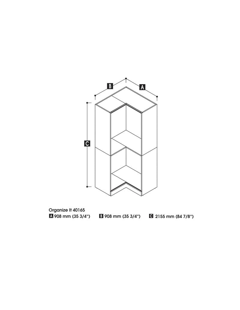 Modubox Closet Organizer Versatile 36” Corner Closet Organizer - Available in 3 Colours
