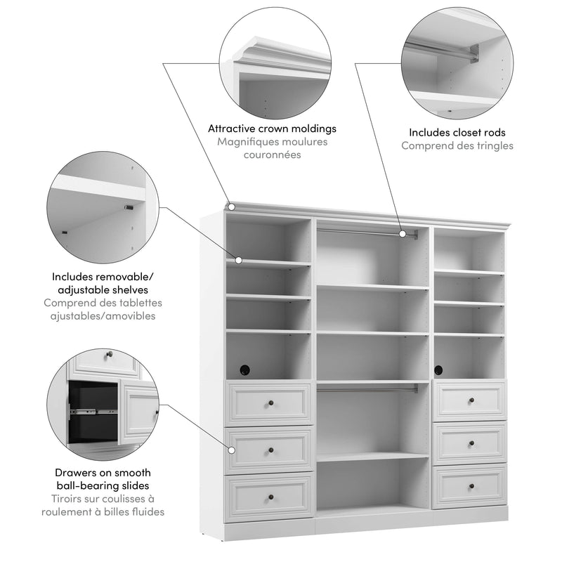 Modubox Closet Organizer Versatile 86W Closet Organizer with Drawers - Available in 2 Colours