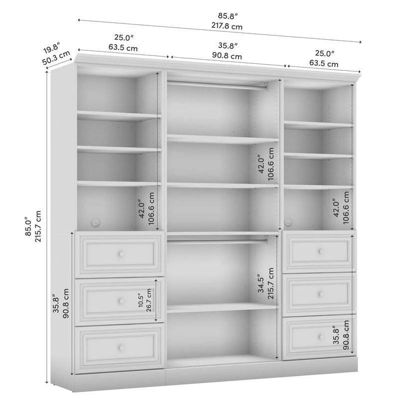 Modubox Closet Organizer Versatile 86W Closet Organizer with Drawers - Available in 2 Colours