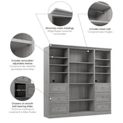 Modubox Closet Organizer Versatile 86W Closet Organizer with Drawers - Available in 2 Colours