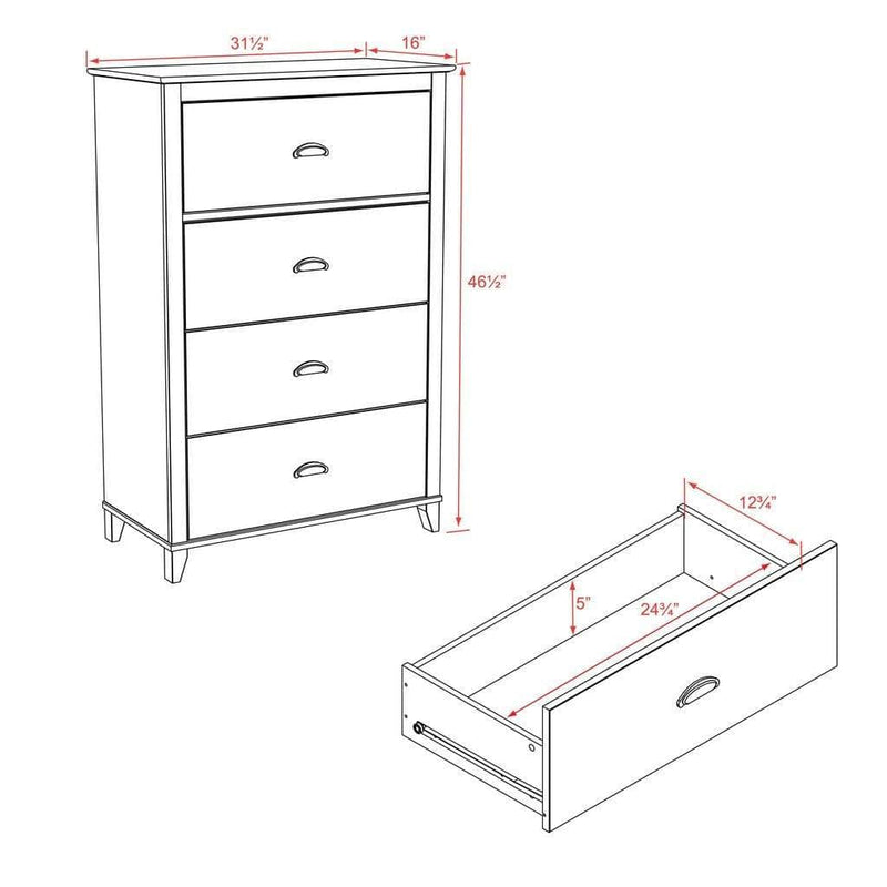 Modubox Drawer Chest Yaletown 4-Drawer Chest in White