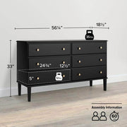Modubox Dresser Lux 6 Drawer Dresser - Available in 2 Colours