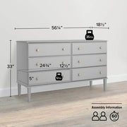 Modubox Dresser Lux 6 Drawer Dresser - Available in 2 Colours