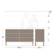 Modubox Dresser Lux 6 Drawer Dresser - Available in 2 Colours