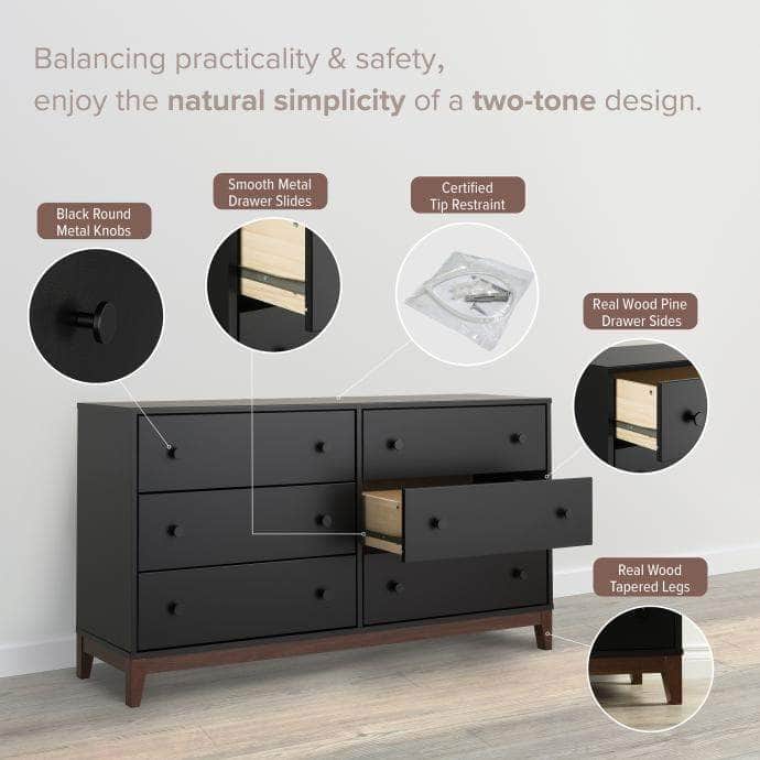 Modubox Dresser Nordik 6 Drawer Dresser in Black