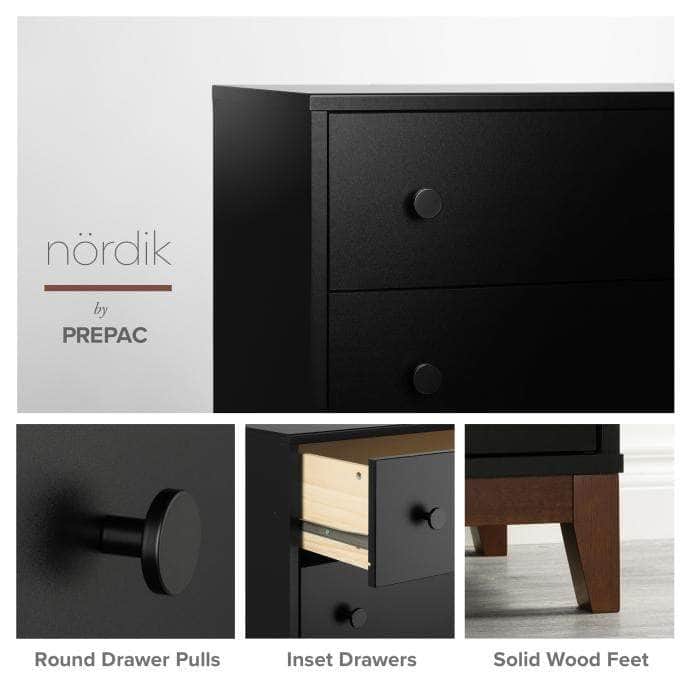 Modubox Dresser Nordik 6 Drawer Dresser in Black