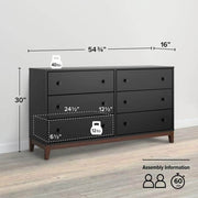 Modubox Dresser Nordik 6 Drawer Dresser in Black