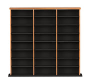 Modubox Multimedia Storage Cherry and Black Triple Width Wall Storage - Available in 3 Colours