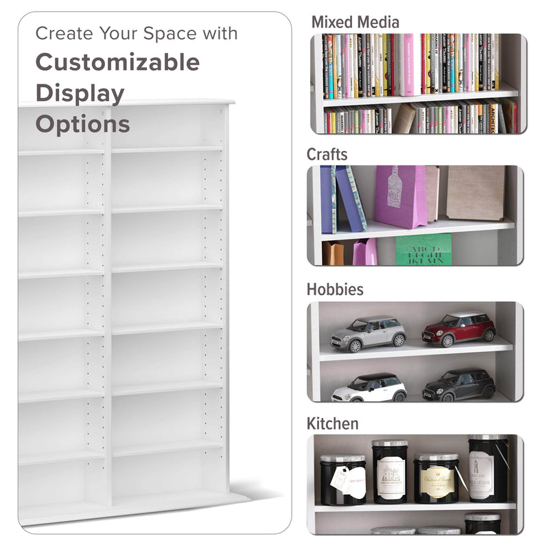 Modubox Multimedia Storage Double Width Wall Storage - Available in 3 Colours