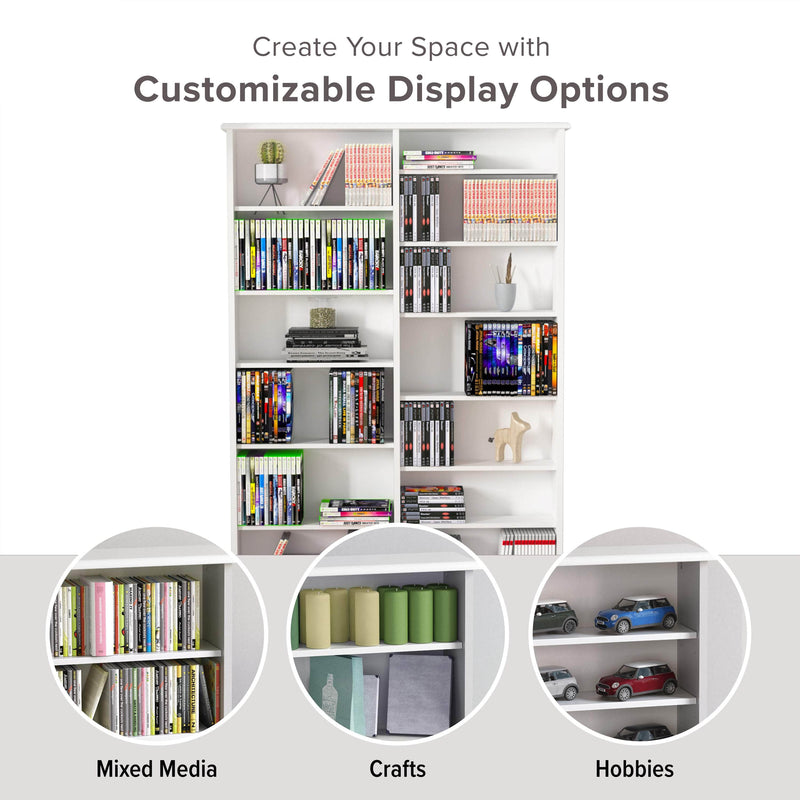 Modubox Multimedia Storage Double Width Wall Storage - Available in 3 Colours