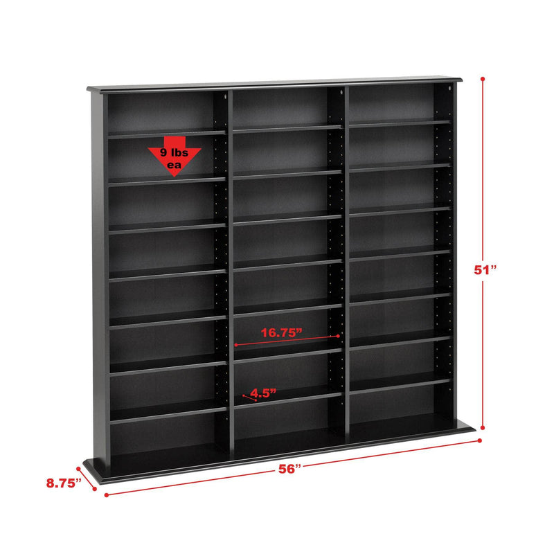 Modubox Multimedia Storage Triple Width Wall Storage - Available in 3 Colours