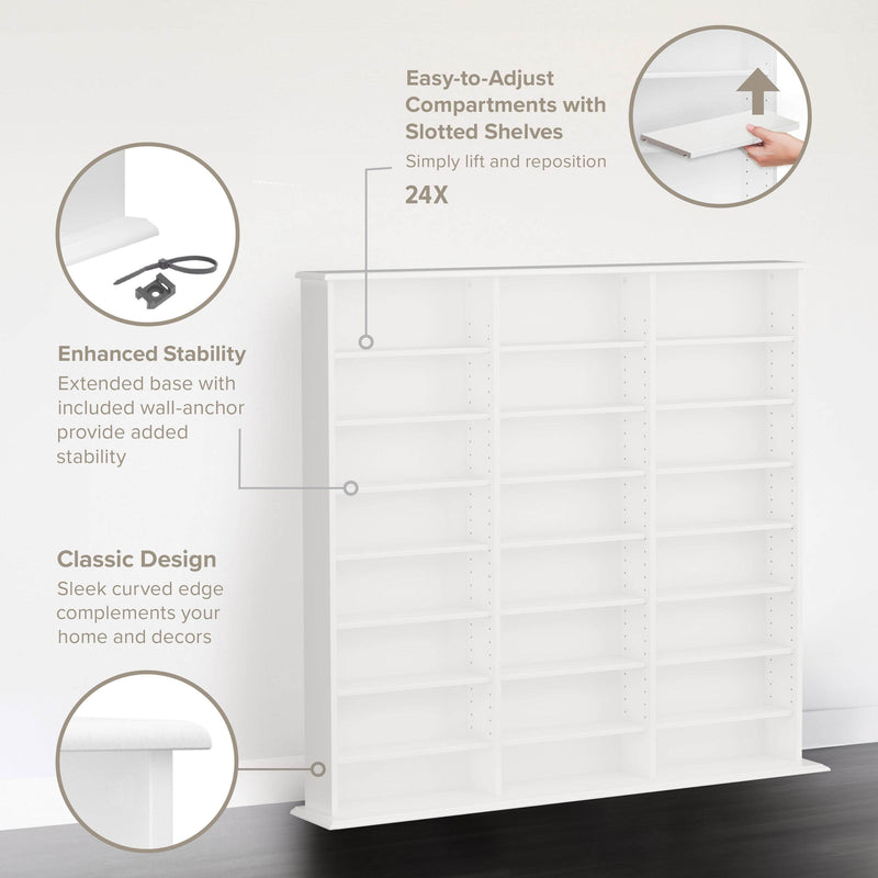 Modubox Multimedia Storage Triple Width Wall Storage - Available in 3 Colours