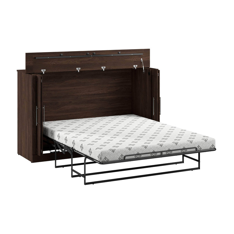 Modubox Murphy Cabinet Bed Black Walnut Pur 75W Queen Cabinet Bed with Mattress - Available in 3 Colours