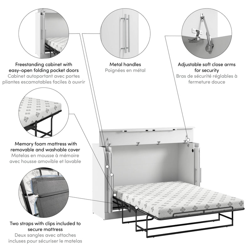 Modubox Murphy Cabinet Bed Nebula 69W Full Cabinet Bed with Mattress - Available in 2 Colours