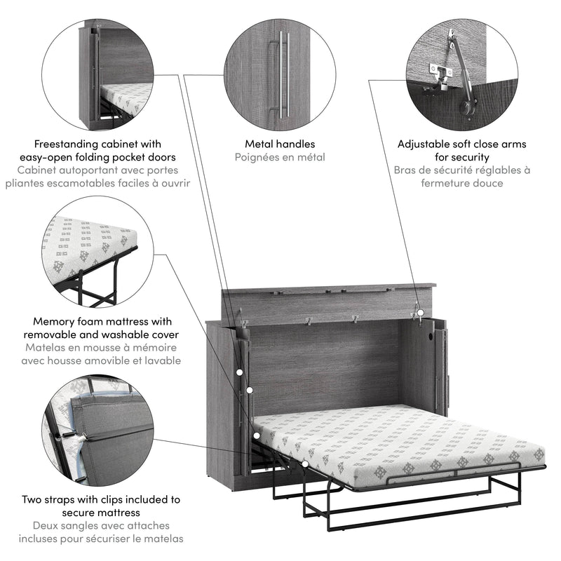 Modubox Murphy Cabinet Bed Nebula 69W Full Cabinet Bed with Mattress - Available in 2 Colours