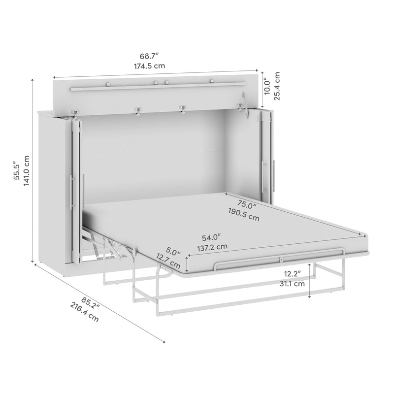 Modubox Murphy Cabinet Bed Pur 69W Full Cabinet Bed with Mattress - Available in 3 Colours