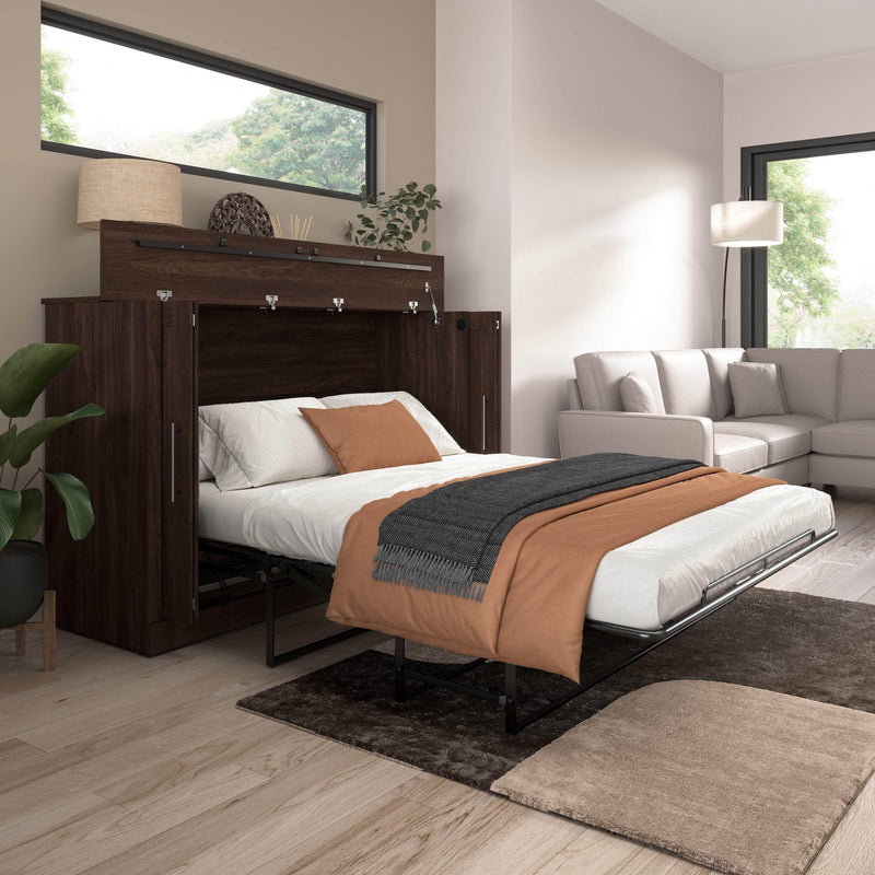 Modubox Murphy Cabinet Bed Pur 75W Queen Cabinet Bed with Mattress - Available in 3 Colours