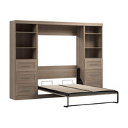 Modubox Murphy Wall Bed Ash Grey Pur Full Murphy Wall Bed and 2 Storage Units with Drawers (109W) - Available in 7 Colours