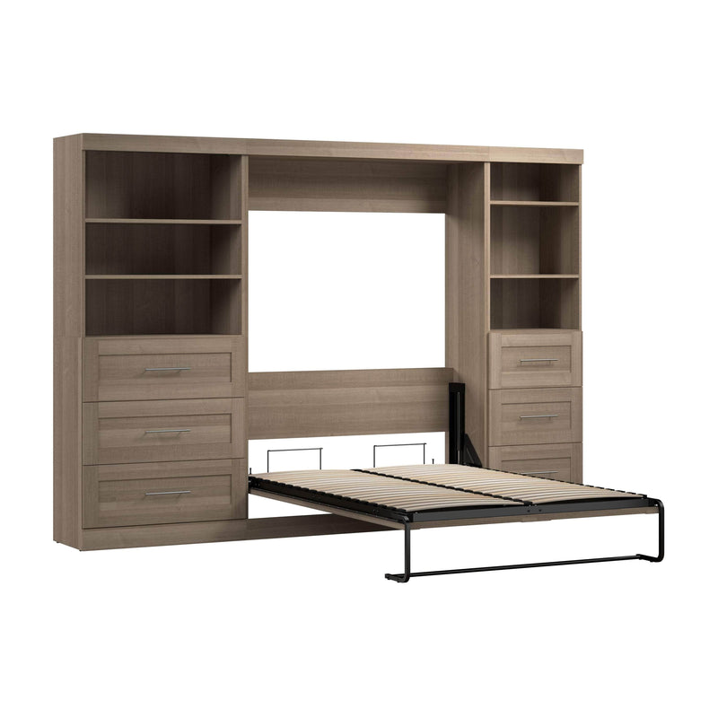 Modubox Murphy Wall Bed Ash Grey Pur Full Murphy Wall Bed and 2 Storage Units with Drawers (120”) - Available in 5 Colours