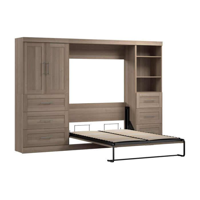 Modubox Murphy Wall Bed Ash Grey Pur Full Murphy Wall Bed and 2 Storage Units with Drawers (120”) - Available in 5 Colours