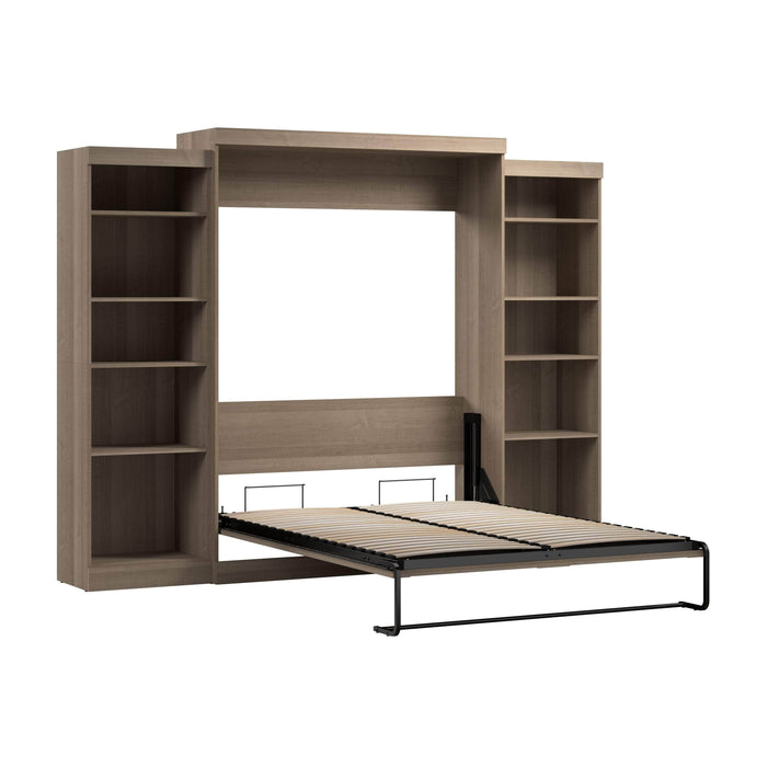 Modubox Murphy Wall Bed Ash Grey Pur Queen Murphy Wall Bed and 2 Storage Units (115W) - Available in 7 Colours
