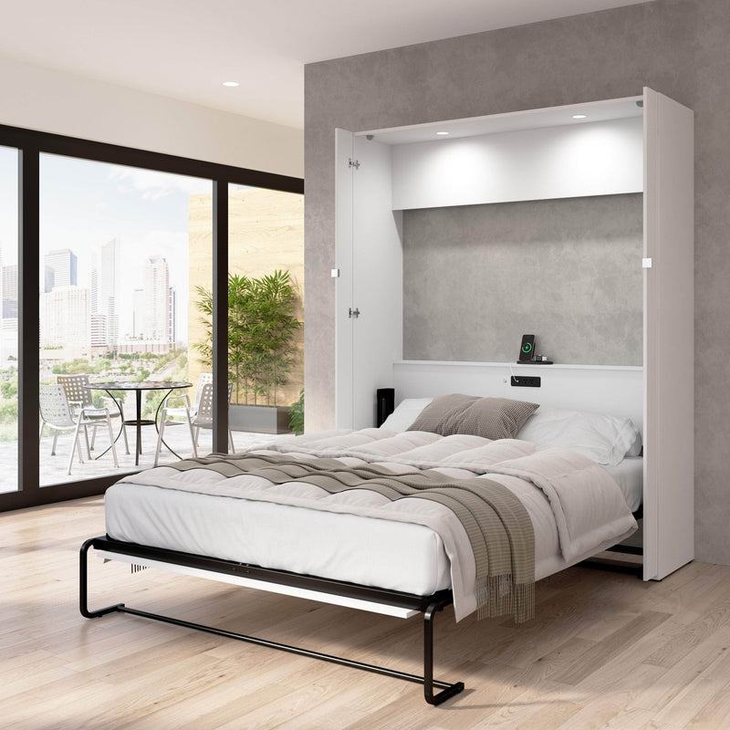 Modubox Murphy Wall Bed Avalon 67W High Gloss Queen Murphy Wall Bed in High Gloss White