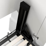 Modubox Murphy Wall Bed Avalon High Gloss Full Murphy Wall Bed and Storage Cabinets with Pull-Out Shelf in High Gloss White