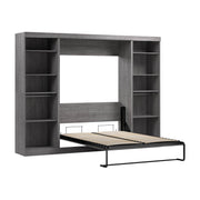 Modubox Murphy Wall Bed Bark Grey Nebula Full Murphy Wall Bed and 2 Closet Organizers - Available in 3 Colours
