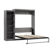 Modubox Murphy Wall Bed Bark Grey Nebula Queen Murphy Wall Bed with Closet Organizer - Available in 3 Colours
