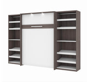 Modubox Murphy Wall Bed Bark Grey & White Cielo Full Murphy Wall Bed with 2 Closet Organizers - Available in 2 Colours
