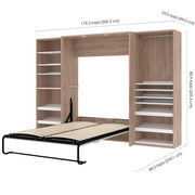 Modubox Murphy Wall Bed Cielo Full Murphy Wall Bed with 2 Closet Organizers - Available in 2 Colours
