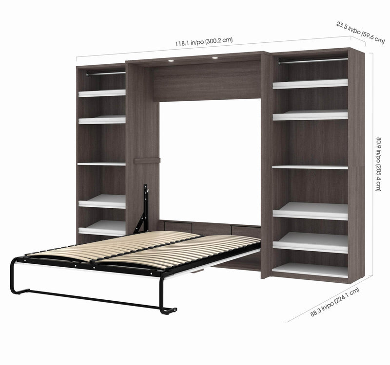 Modubox Murphy Wall Bed Cielo Full Murphy Wall Bed with 2 Closet Organizers - Available in 2 Colours
