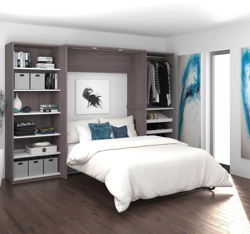 Modubox Murphy Wall Bed Cielo Full Murphy Wall Bed with 2 Closet Organizers - Available in 2 Colours
