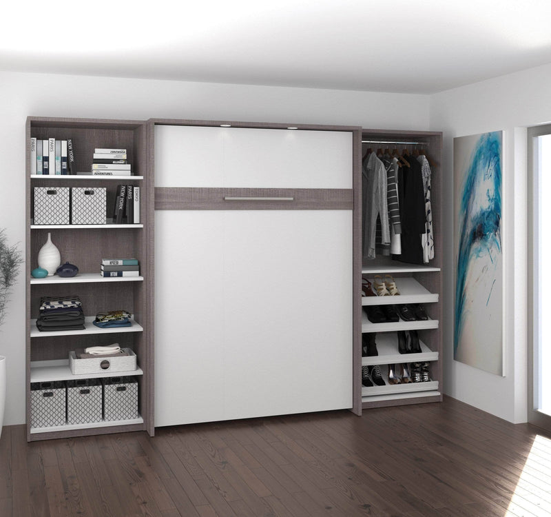 Modubox Murphy Wall Bed Cielo Full Murphy Wall Bed with 2 Closet Organizers - Available in 2 Colours