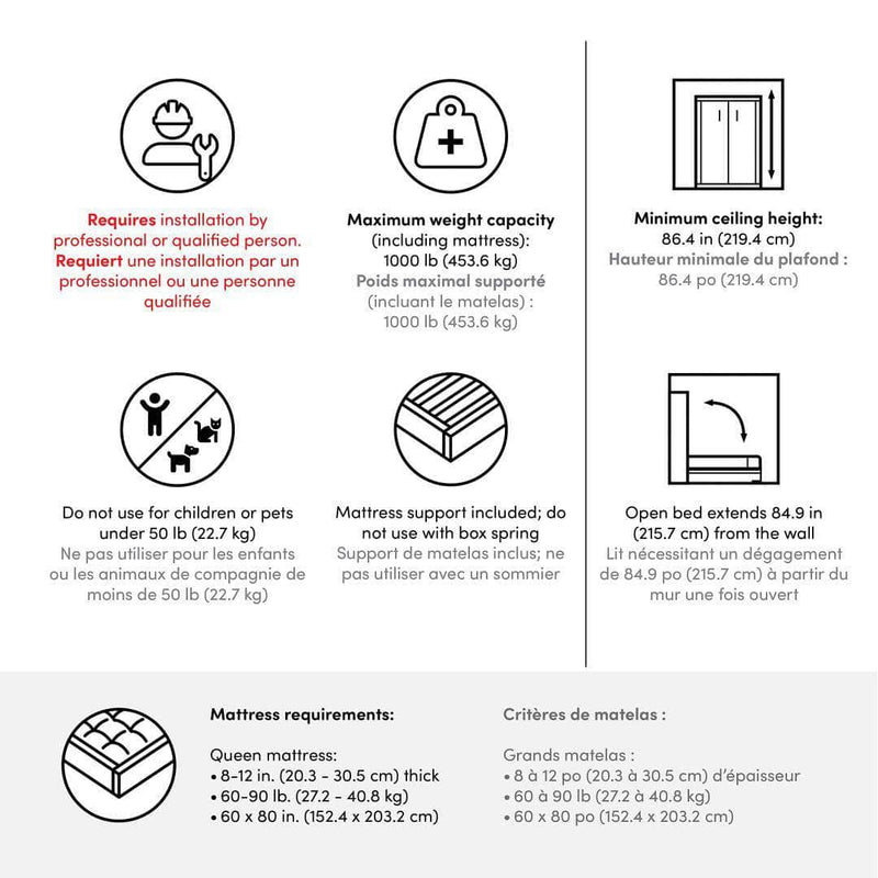Modubox Murphy Wall Bed Cielo Queen Murphy Wall Bed - Available in 2 Colours
