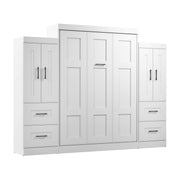 Modubox Murphy Wall Bed Edge 116W Queen Murphy Wall Bed and Wardrobes in White