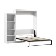 Modubox Murphy Wall Bed Edge 91W Queen Murphy Wall Bed with Closet Organizer in White