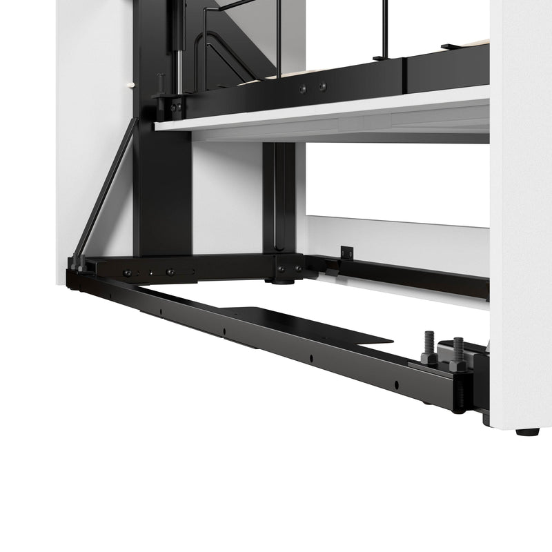 Modubox Murphy Wall Bed Edge 91W Queen Murphy Wall Bed with Closet Organizer in White