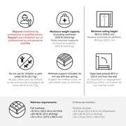 Modubox Murphy Wall Bed Edge Full Murphy Wall Bed and Closet Organizers with Drawers in White