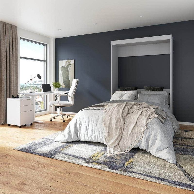 Modubox Murphy Wall Bed Edge Full Murphy Wall Bed in White